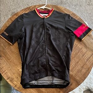 Rapha Black Jersey with Pink and Gold Details